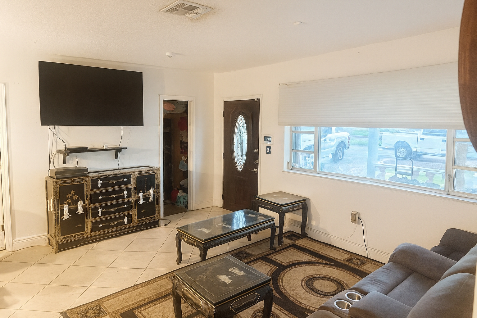 Spacious family room open to Florida room